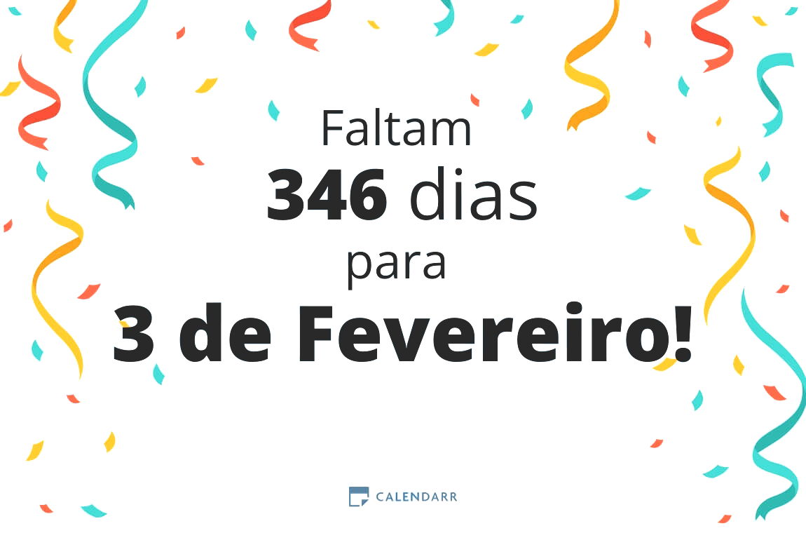 Descubra quantos dias faltam para 3 de Fevereiro - Calendarr