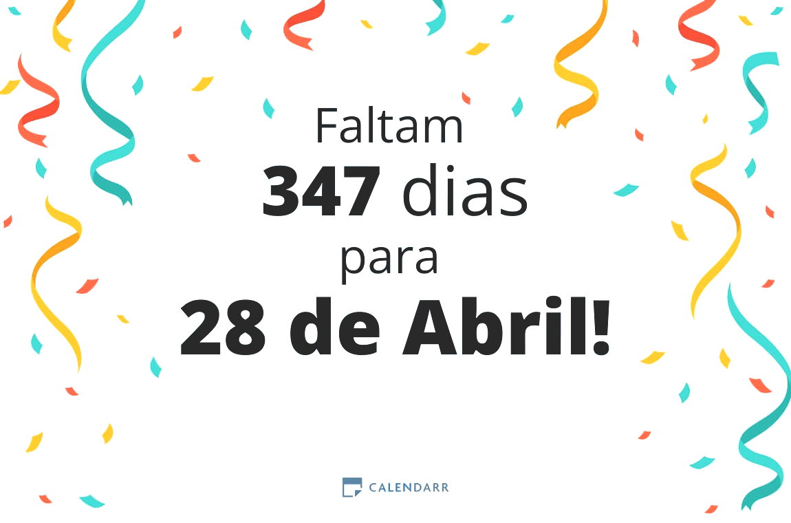 Descubra quantos dias faltam para 28 de Abril - Calendarr