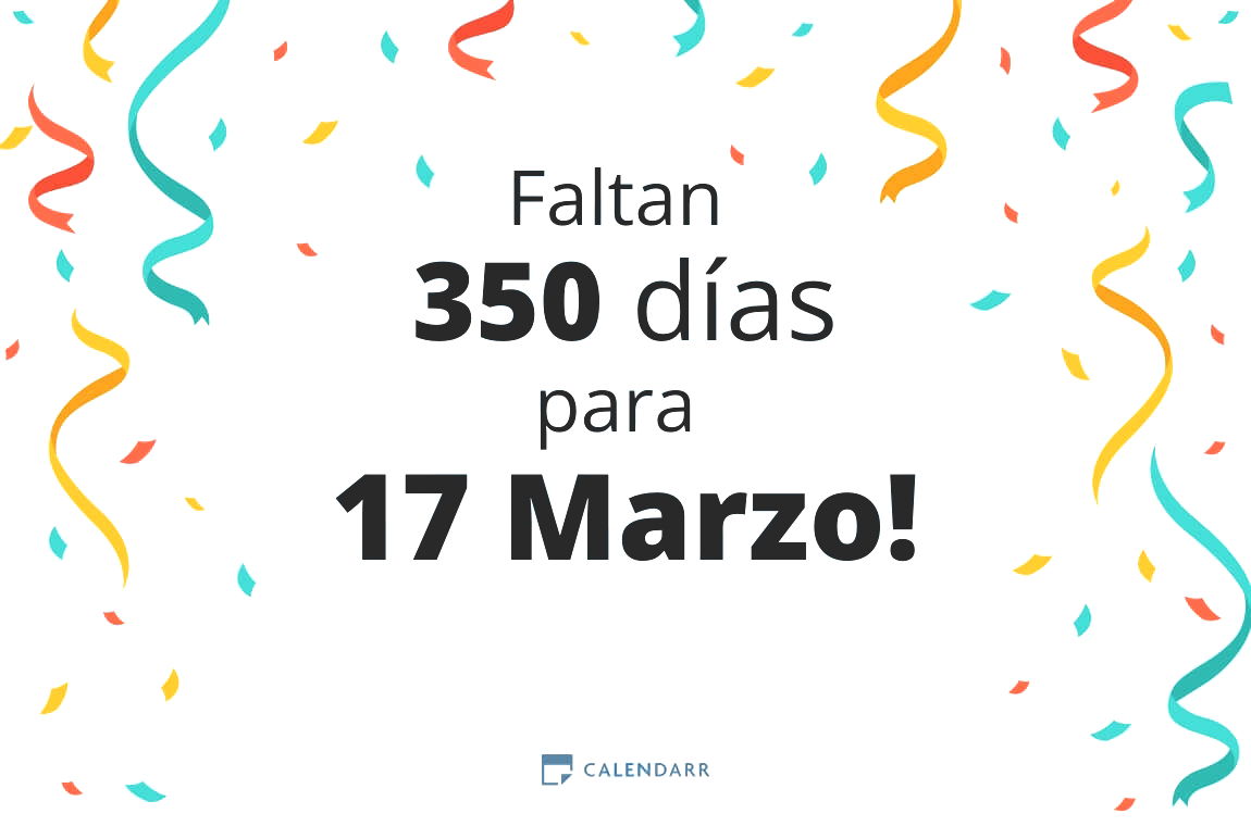 Descubre cuántos días faltan para 17 Marzo - Calendarr