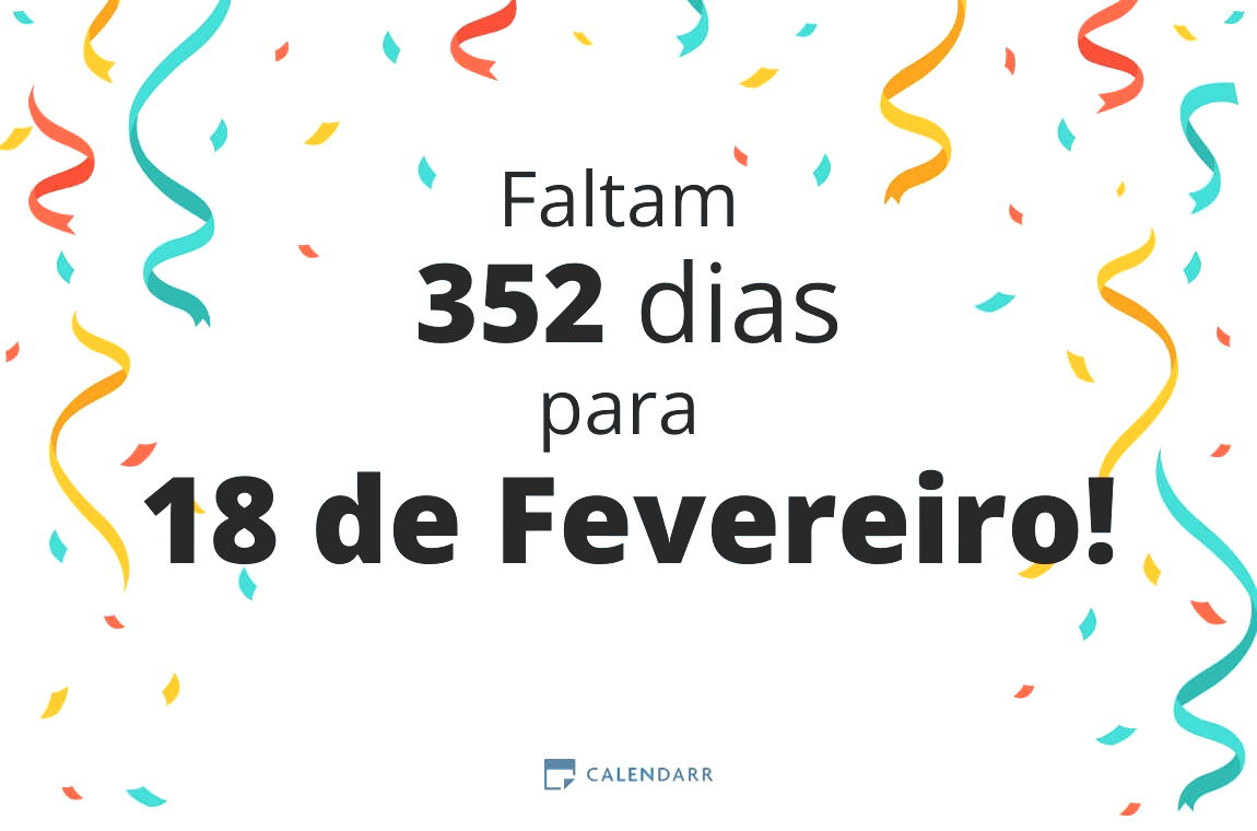 Descubra quantos dias faltam para 18 de Fevereiro - Calendarr