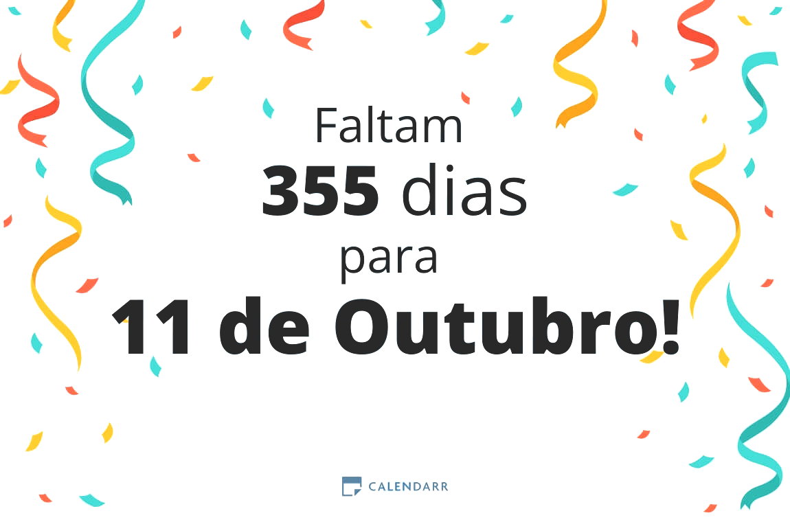 Descubra quantos dias faltam para 11 de Outubro - Calendarr