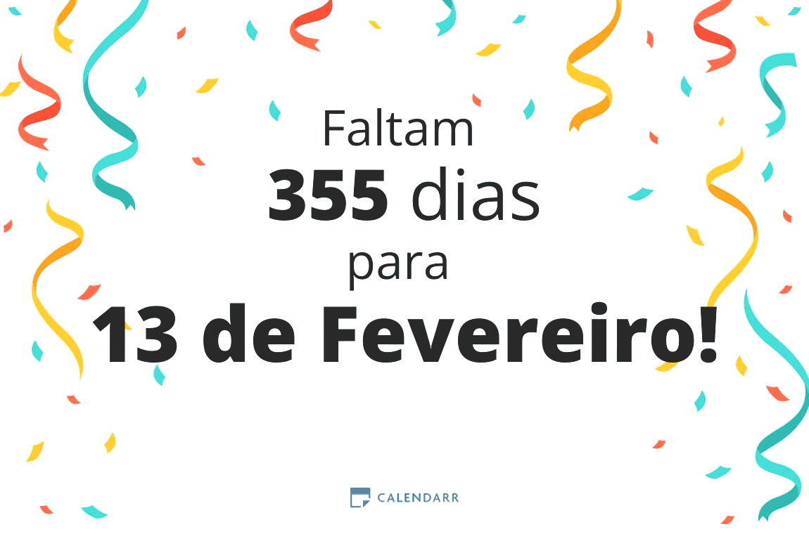 Descubra quantos dias faltam para 13 de Fevereiro - Calendarr