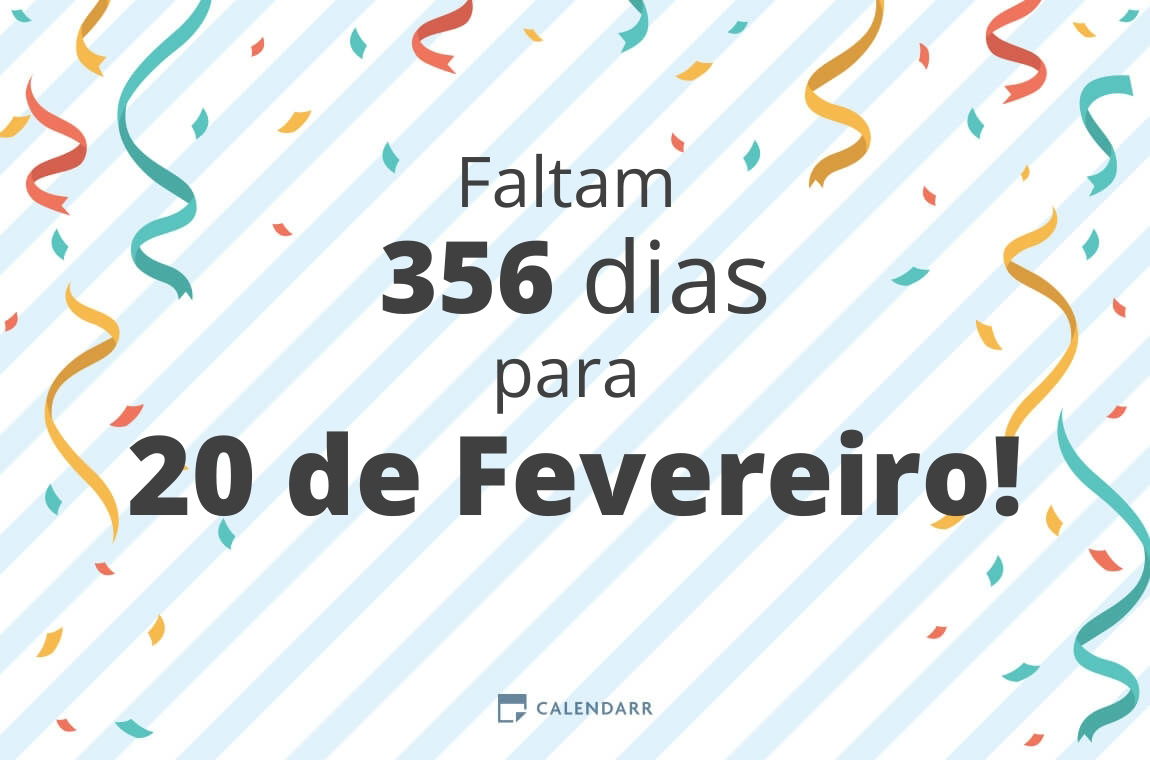 Descubra quantos dias faltam para 20