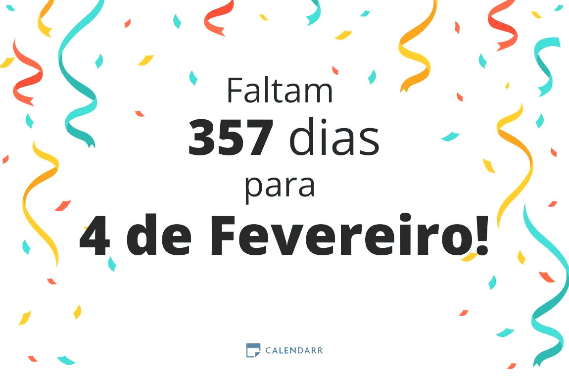 Descubra quantos dias faltam para 4 de Fevereiro Calendarr Descubra quantos dias faltam para 4 de Fevereiro Calendarr