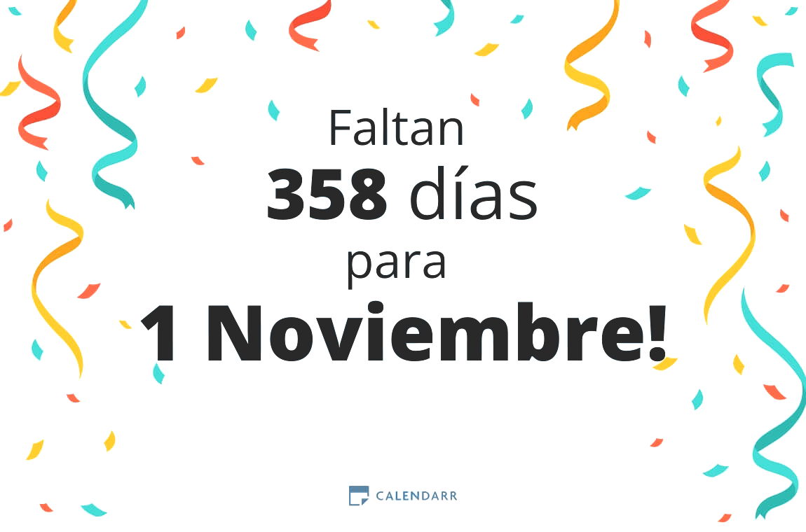 Descubre cuántos días faltan para 1 Noviembre - Calendarr