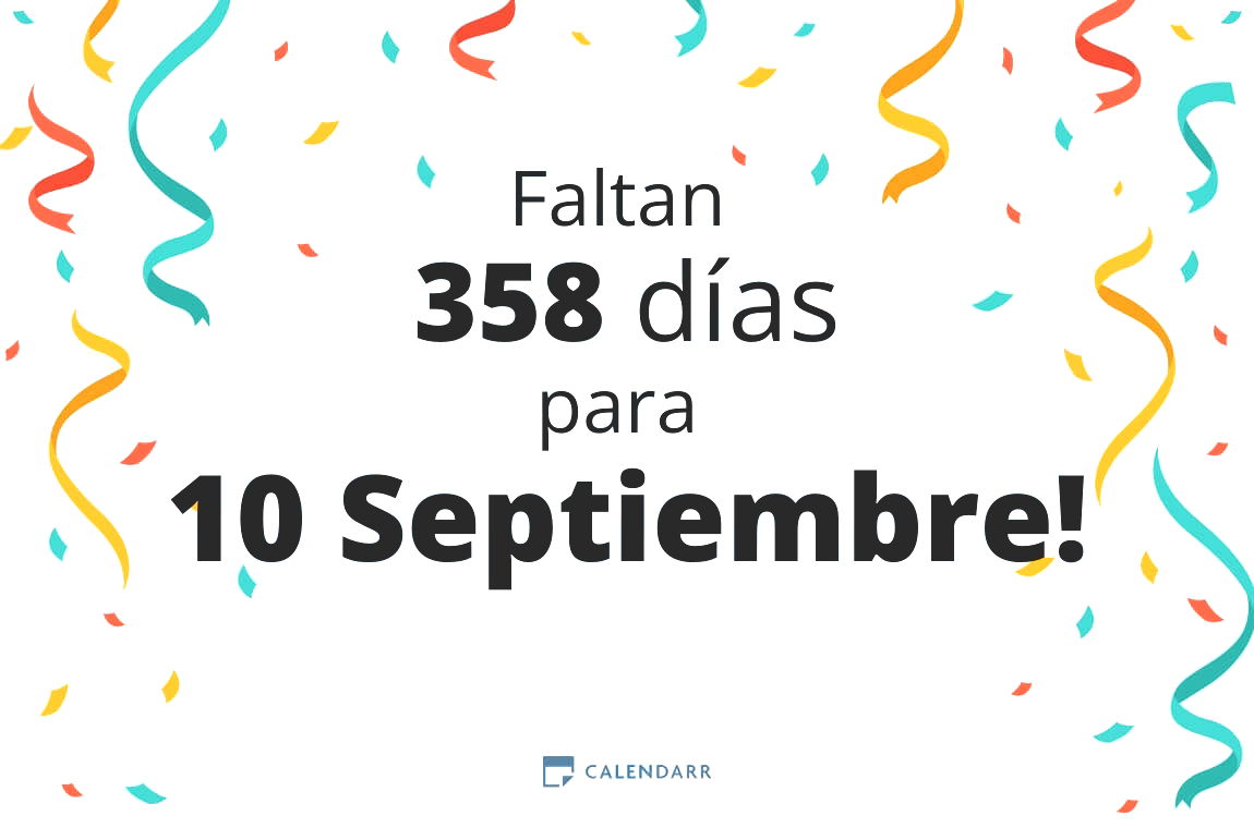 Descubre cuántos días faltan para 10 Septiembre - Calendarr