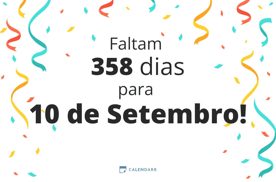 Descubra quantos dias faltam para 10 de Setembro - Calendarr