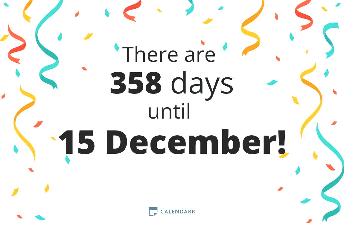 How many days until 15 December - Calendarr