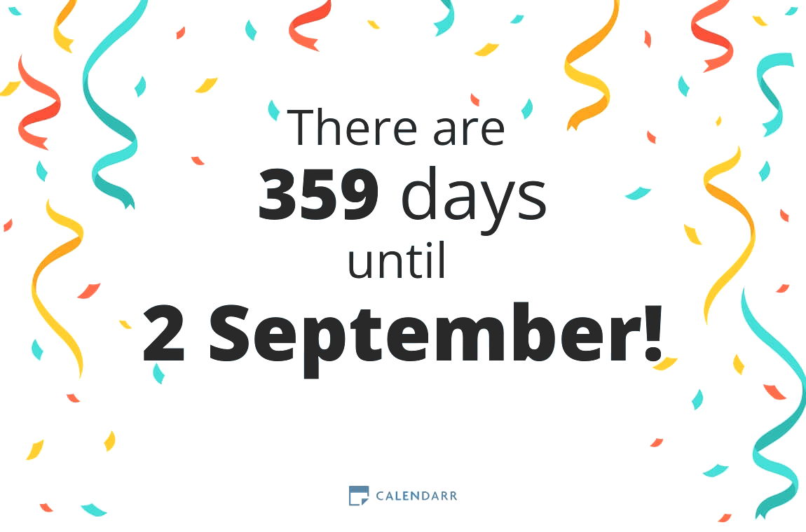 How many days until 2 September - Calendarr