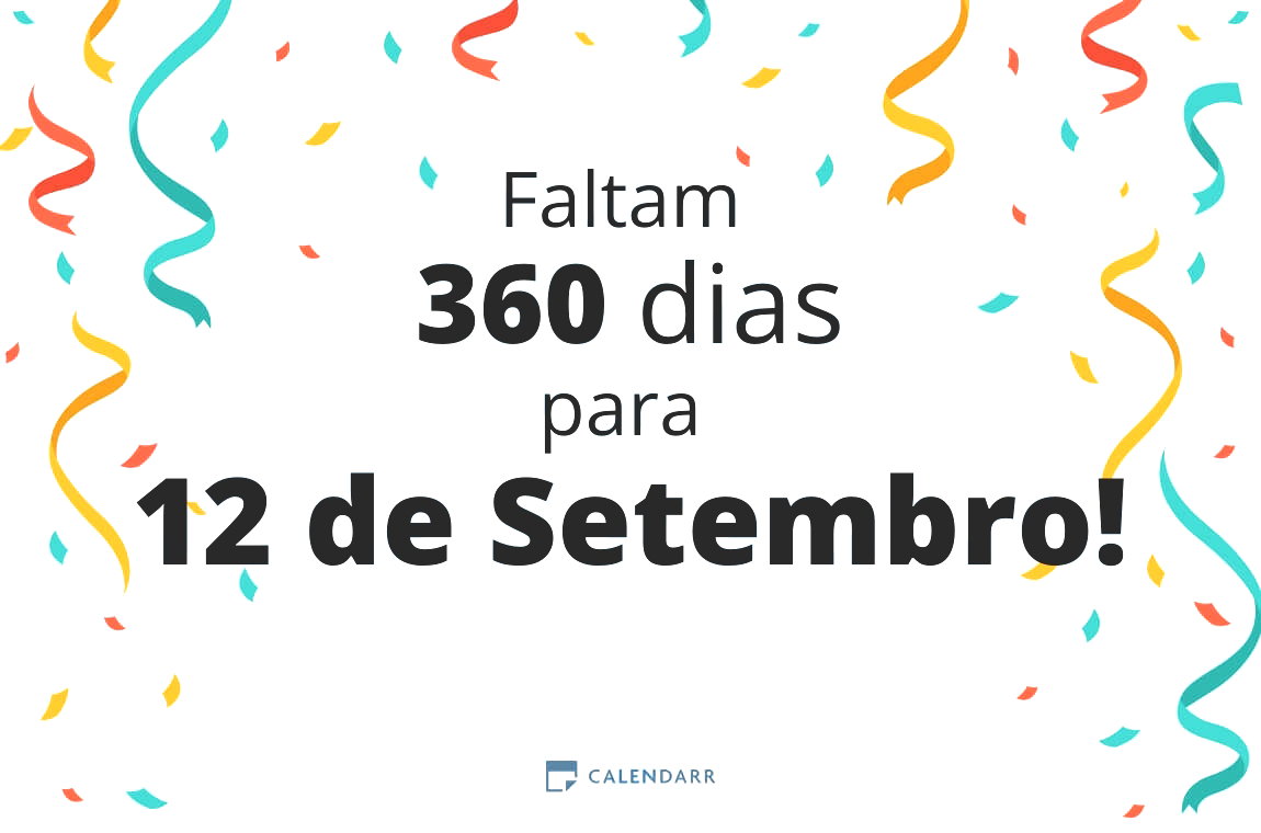 Descubra quantos dias faltam para 12 de Setembro - Calendarr