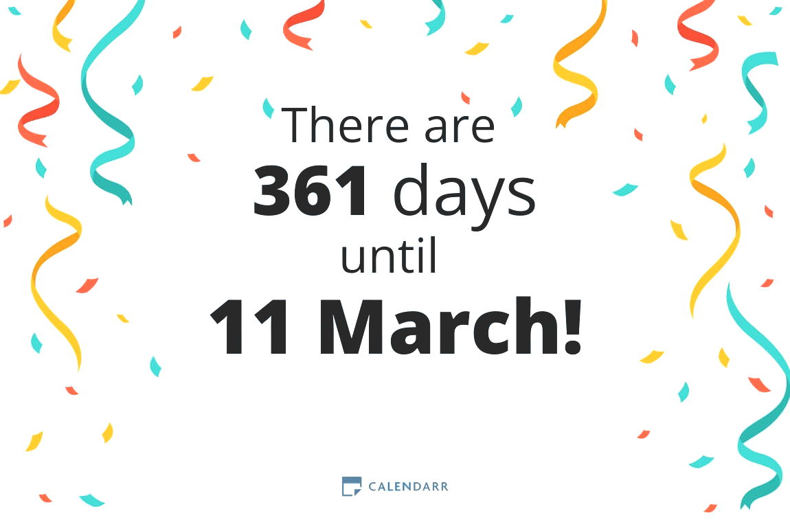 How many days until 11 March - Calendarr
