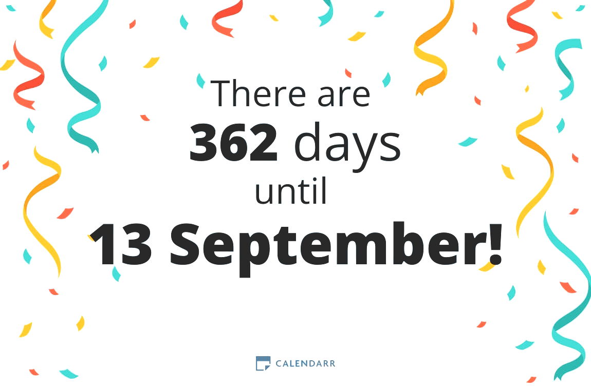 How many days until 13 September - Calendarr