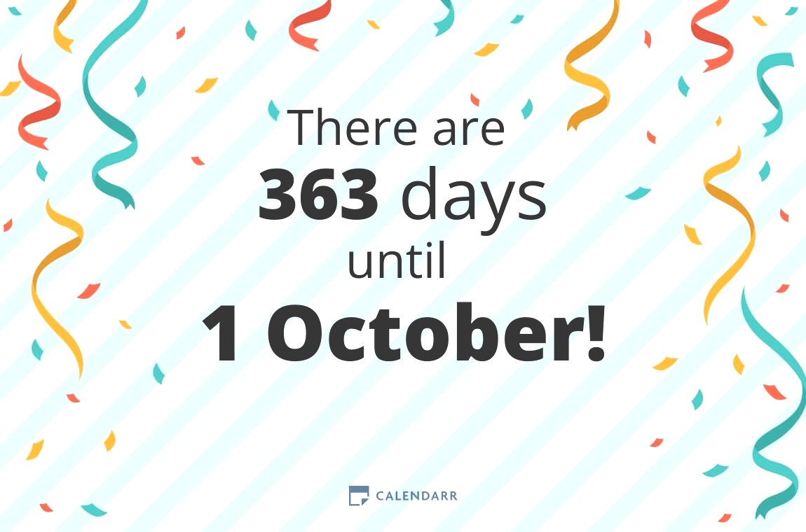 How many days until 1 October - Calendarr