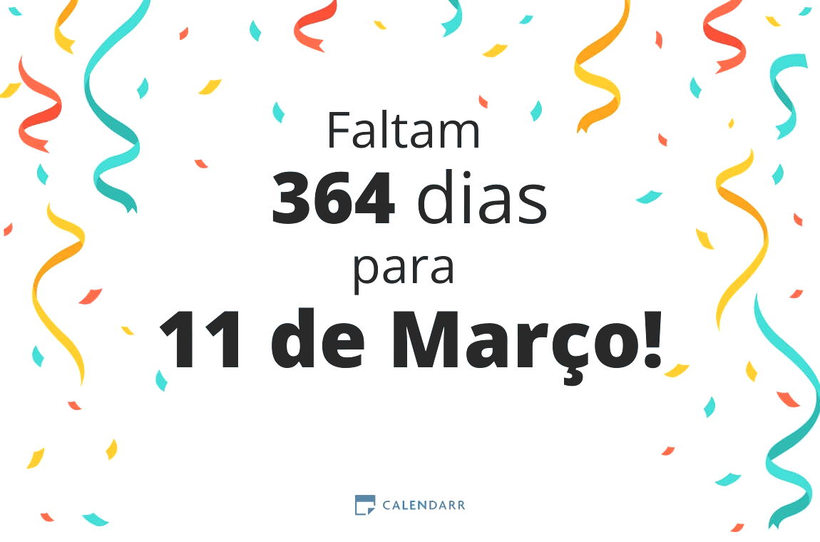 Descubra quantos dias faltam para 11 de Março - Calendarr