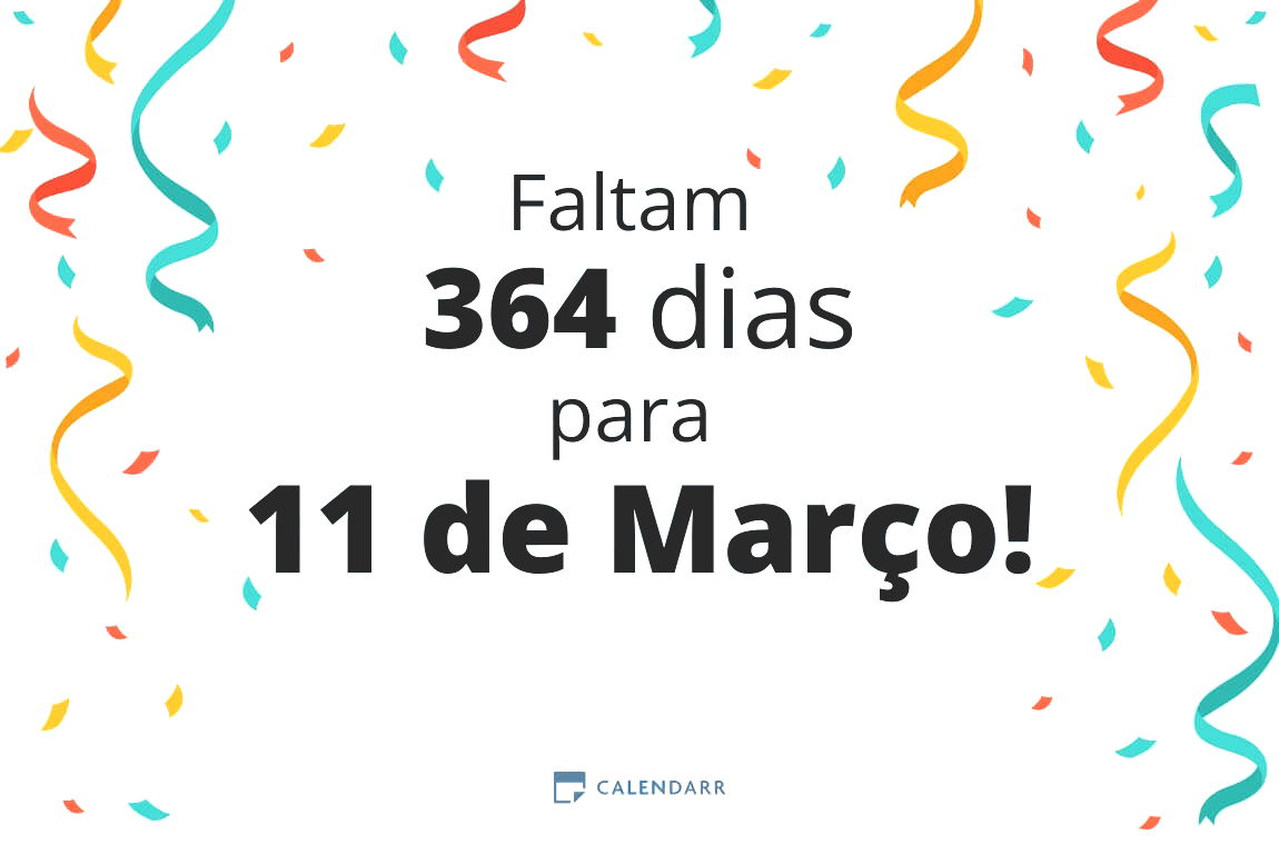 Descobre quantos dias faltam para 11 de Março - Calendarr