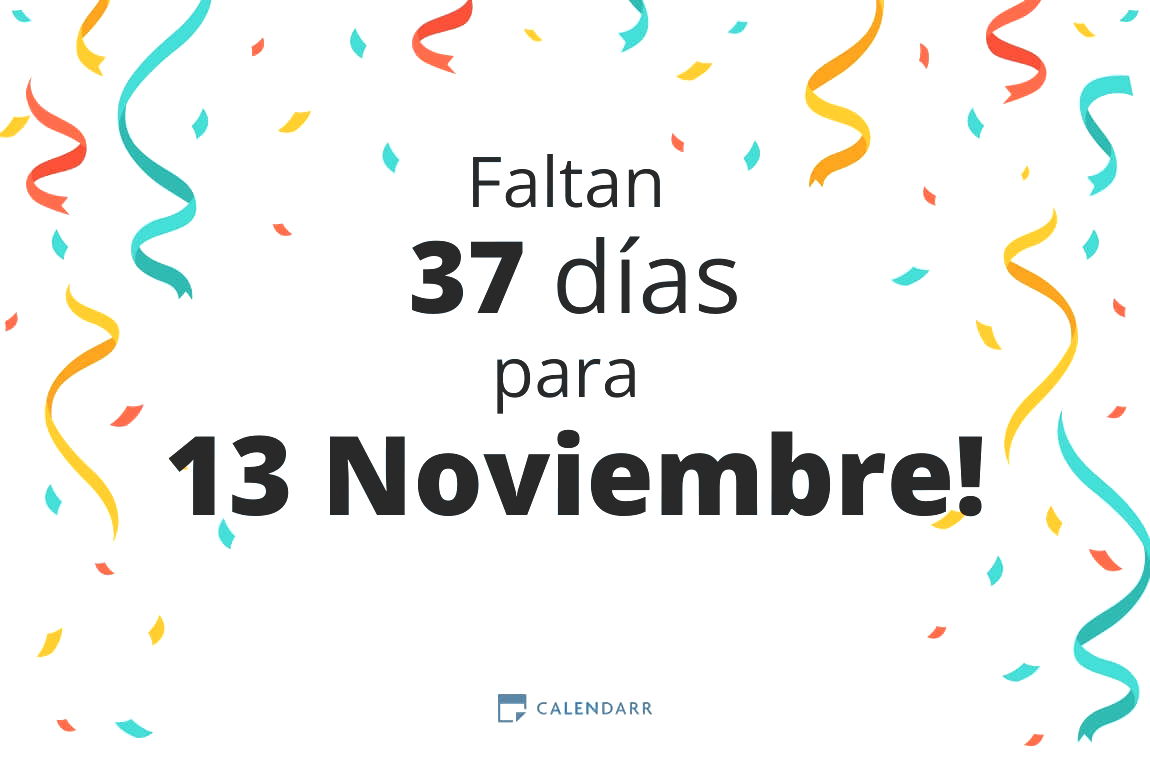 Descubre cuántos días faltan para 13 Noviembre - Calendarr