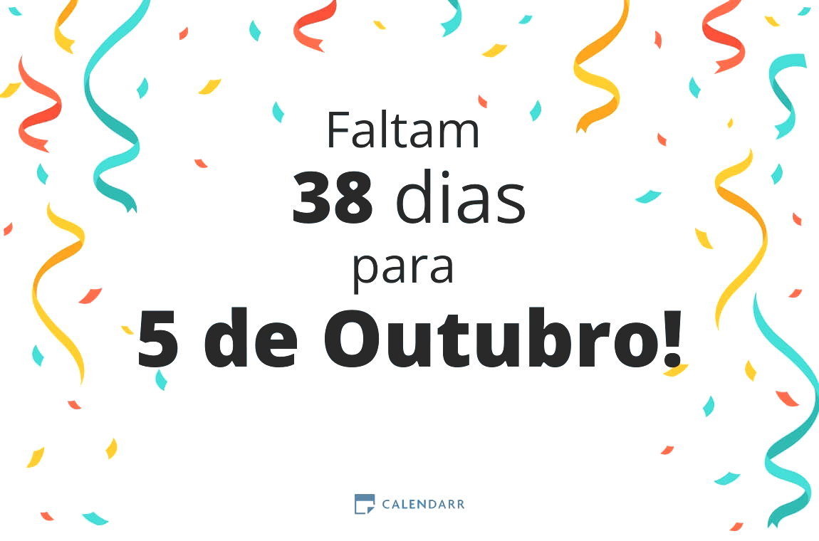 Descubra quantos dias faltam para 5 de Outubro - Calendarr