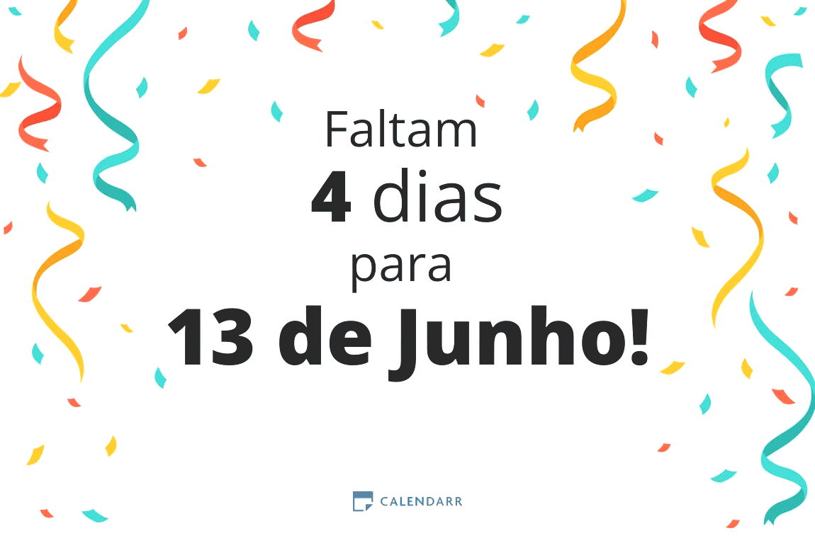 Descubra quantos dias faltam para 13 de Junho - Calendarr