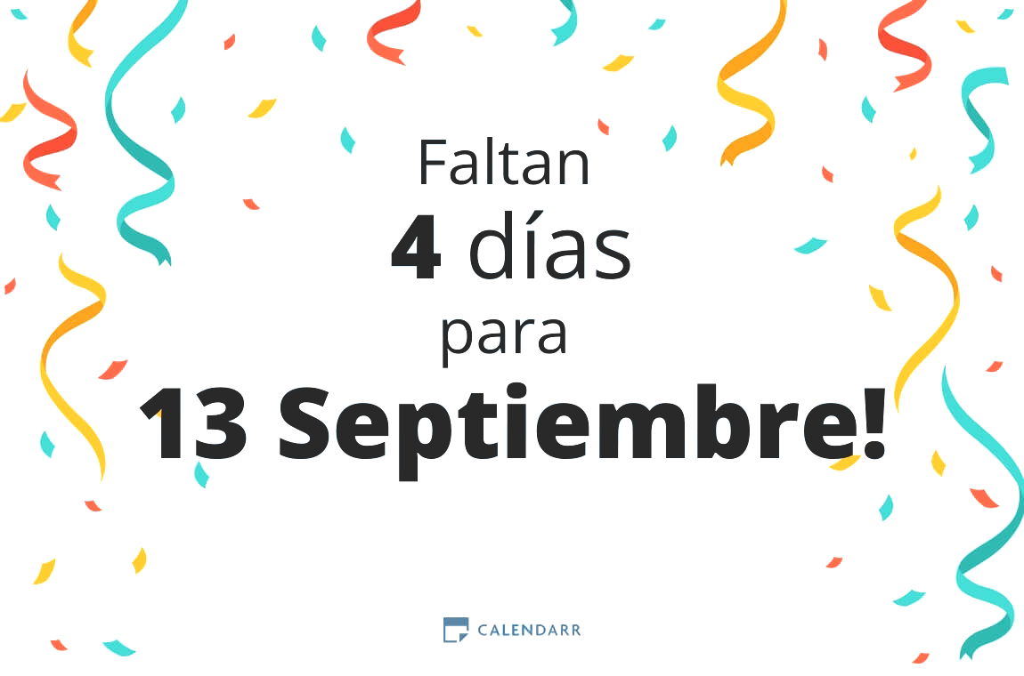 Descubre cuántos días faltan para 13 Septiembre Calendarr