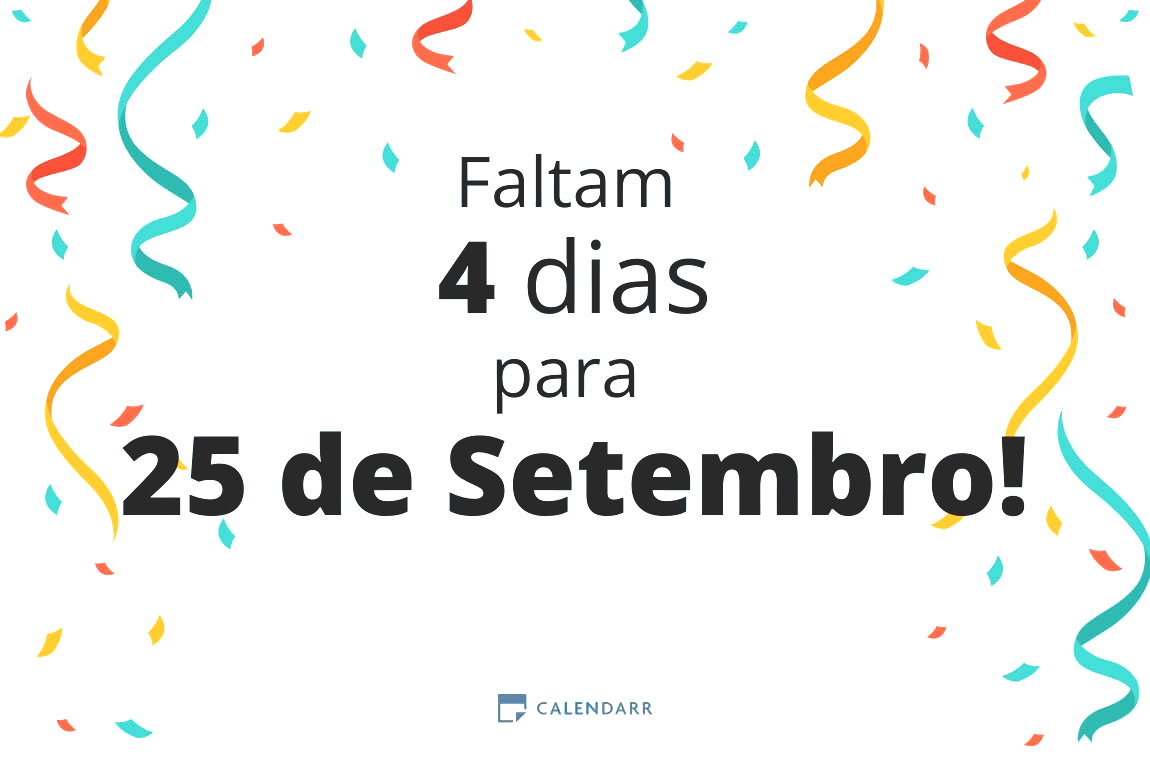 Descubra quantos dias faltam para 25 de Setembro - Calendarr