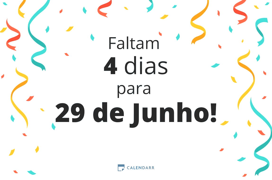 Descobre quantos dias faltam para 29 de Junho - Calendarr