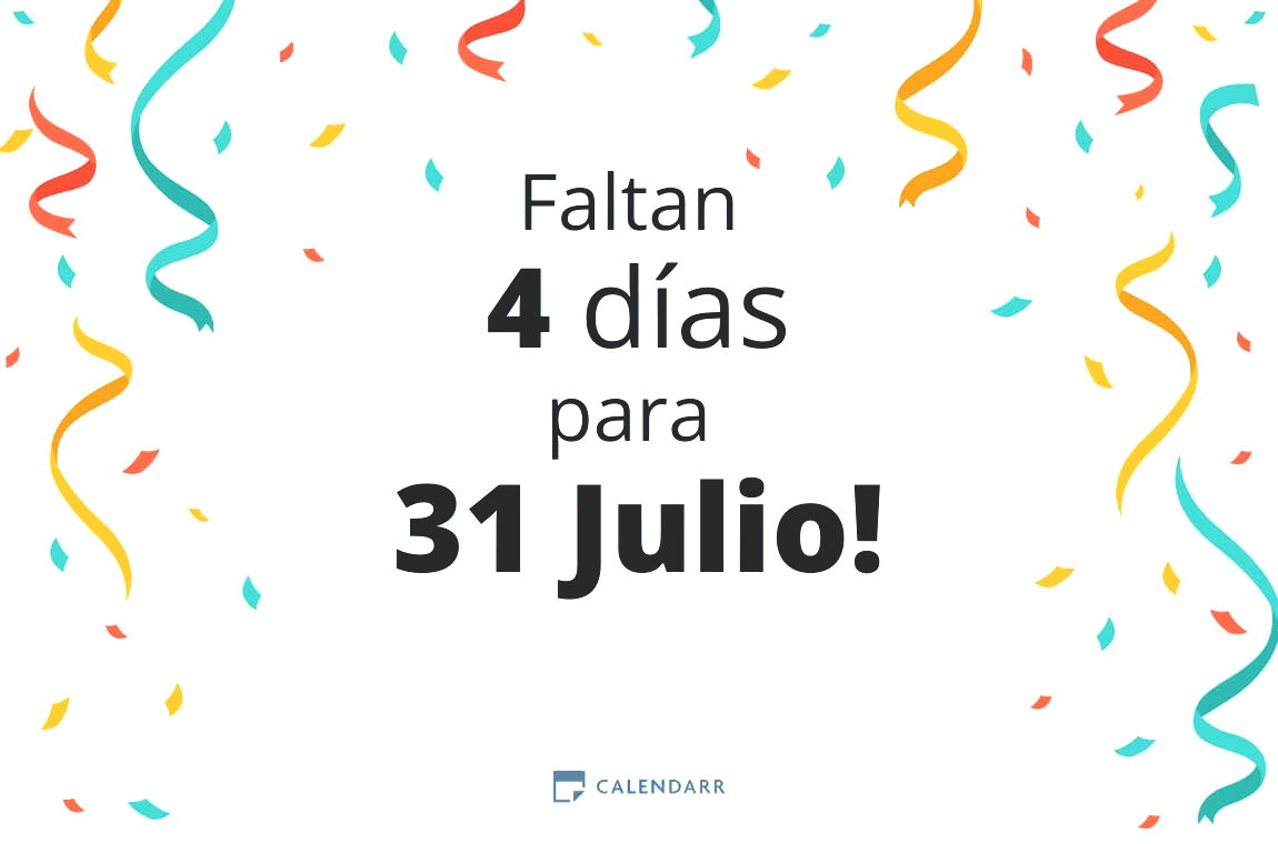 Descubre cuántos días faltan para 31 Julio - Calendarr