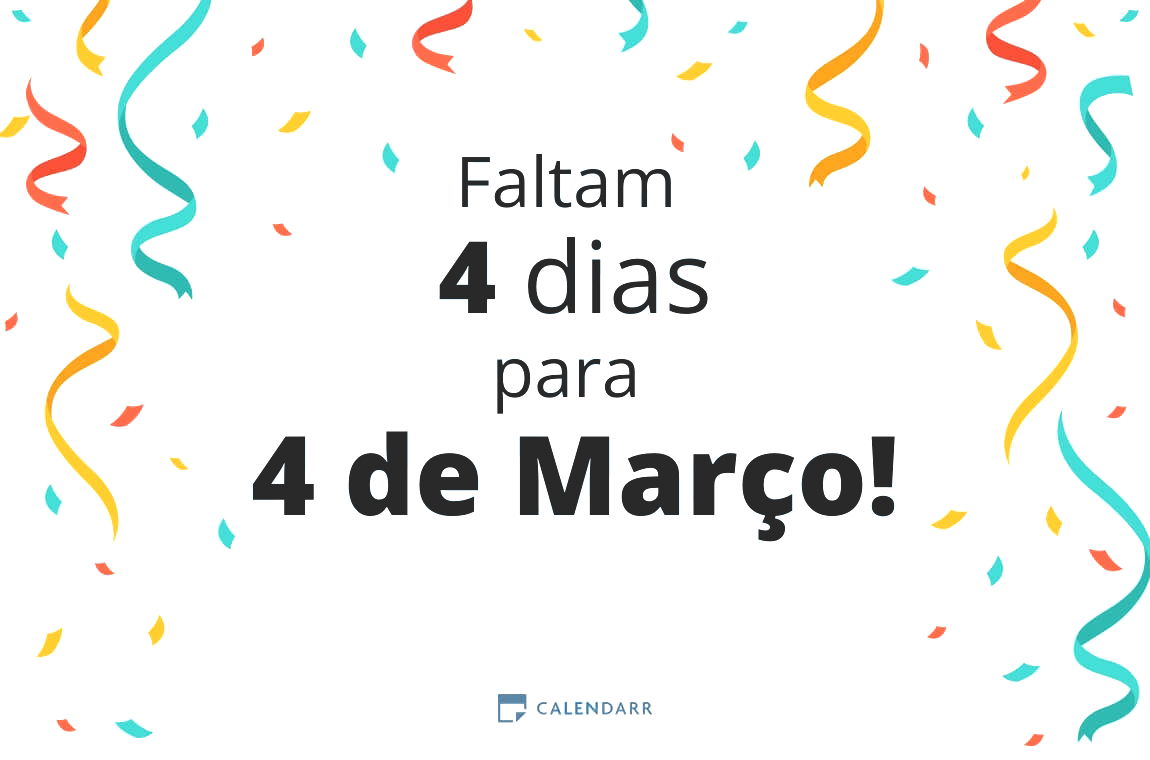 Descobre quantos dias faltam para 4 de Março - Calendarr