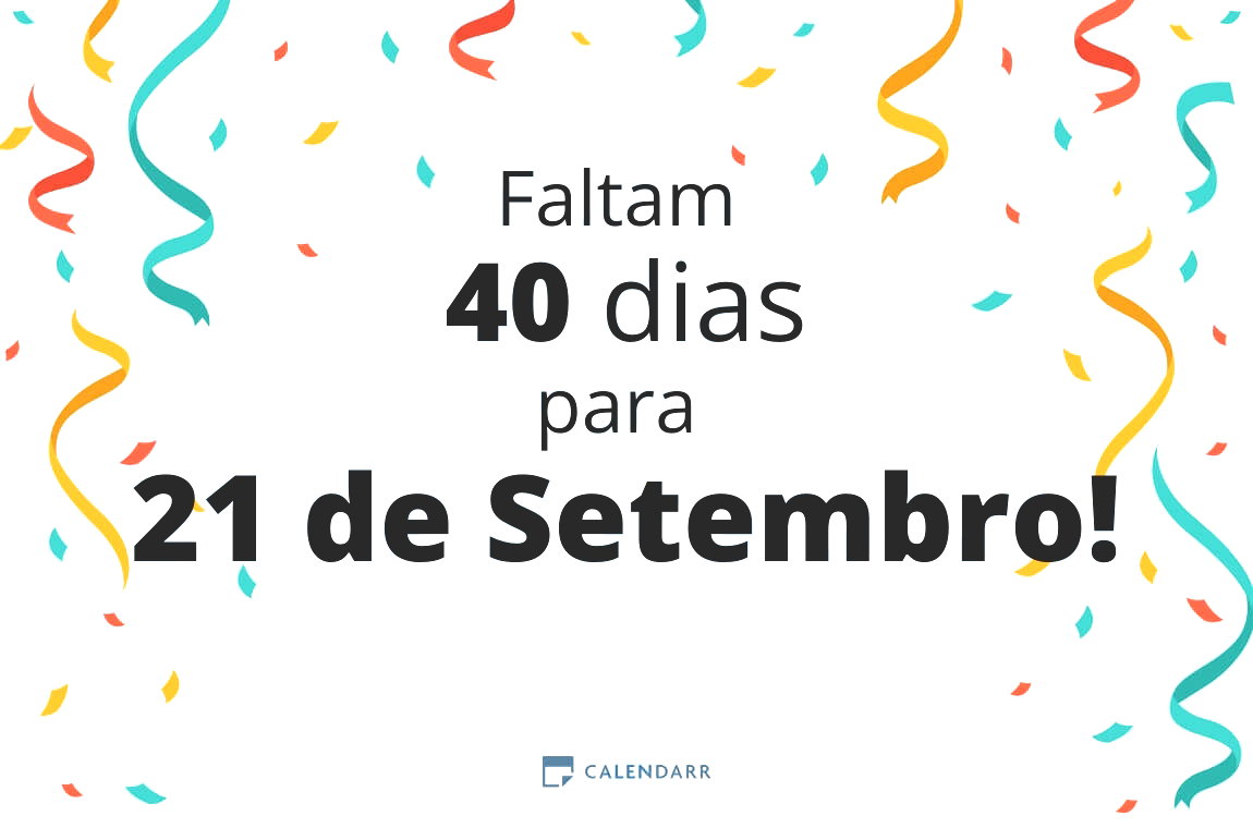 Descubra quantos dias faltam para 21 de Setembro - Calendarr