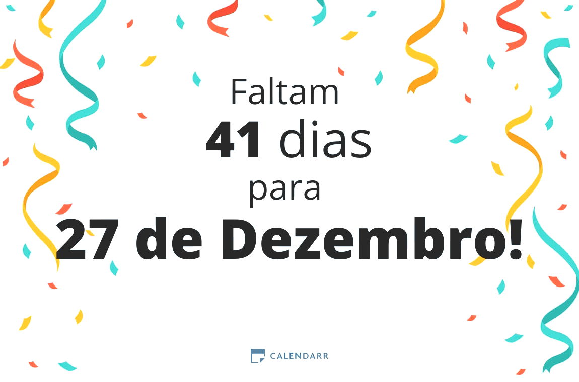 Descubra quantos dias faltam para 27 de Dezembro - Calendarr
