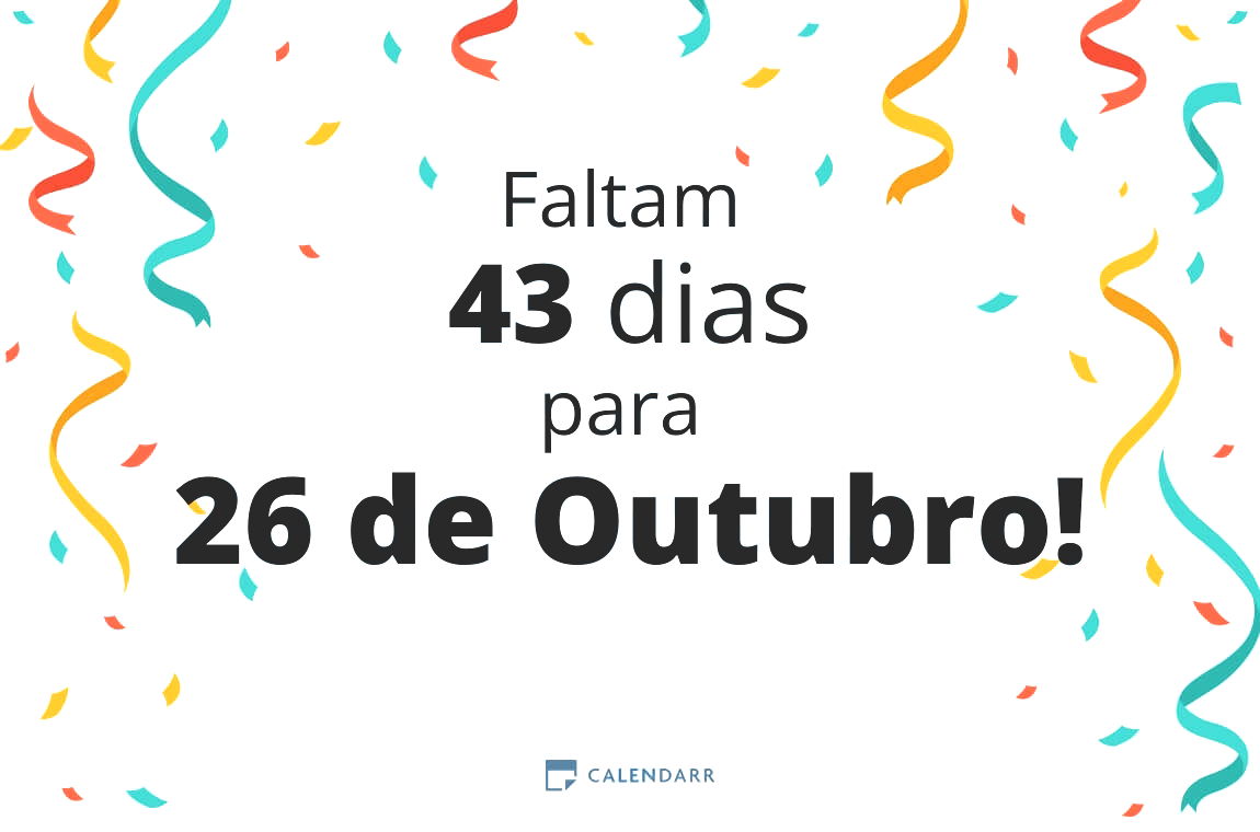 Descubra quantos dias faltam para 26 de Outubro - Calendarr