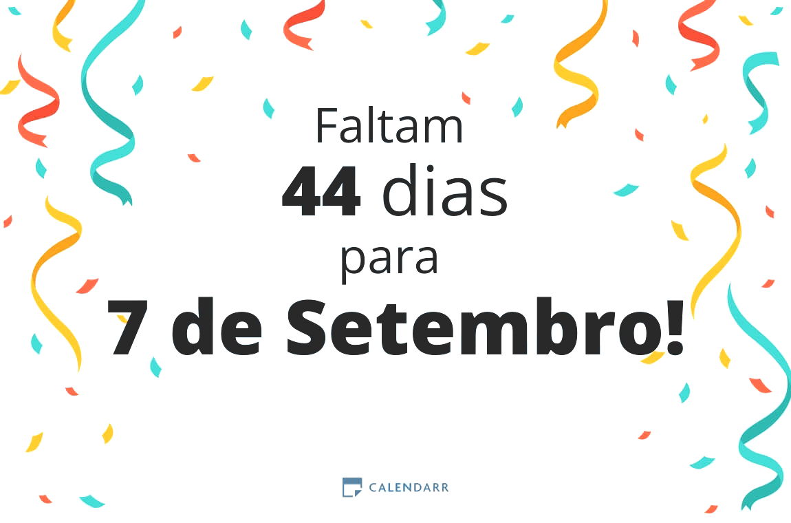 Descubra quantos dias faltam para 7 de Setembro - Calendarr