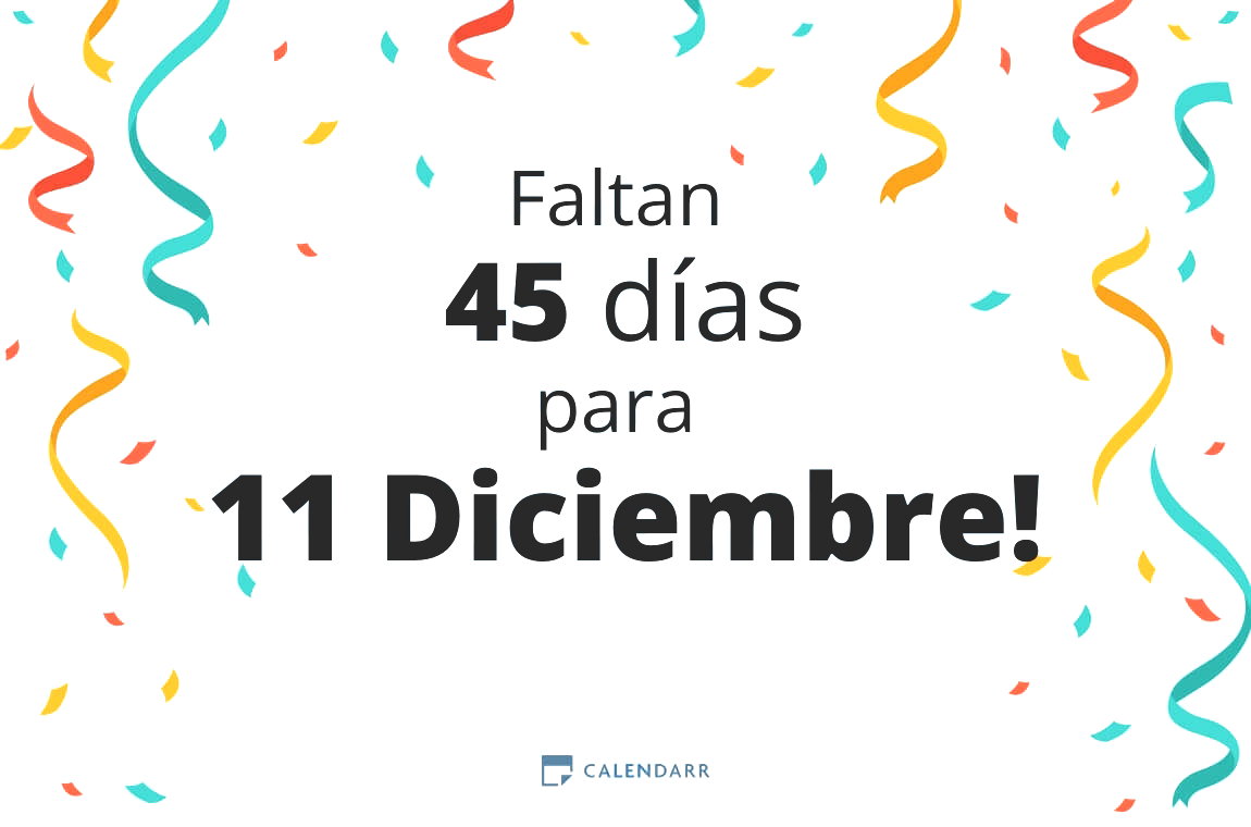 Descubre cuántos días faltan para 11 Diciembre - Calendarr