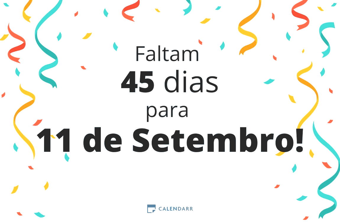 Descubra quantos dias faltam para 11 de Setembro - Calendarr