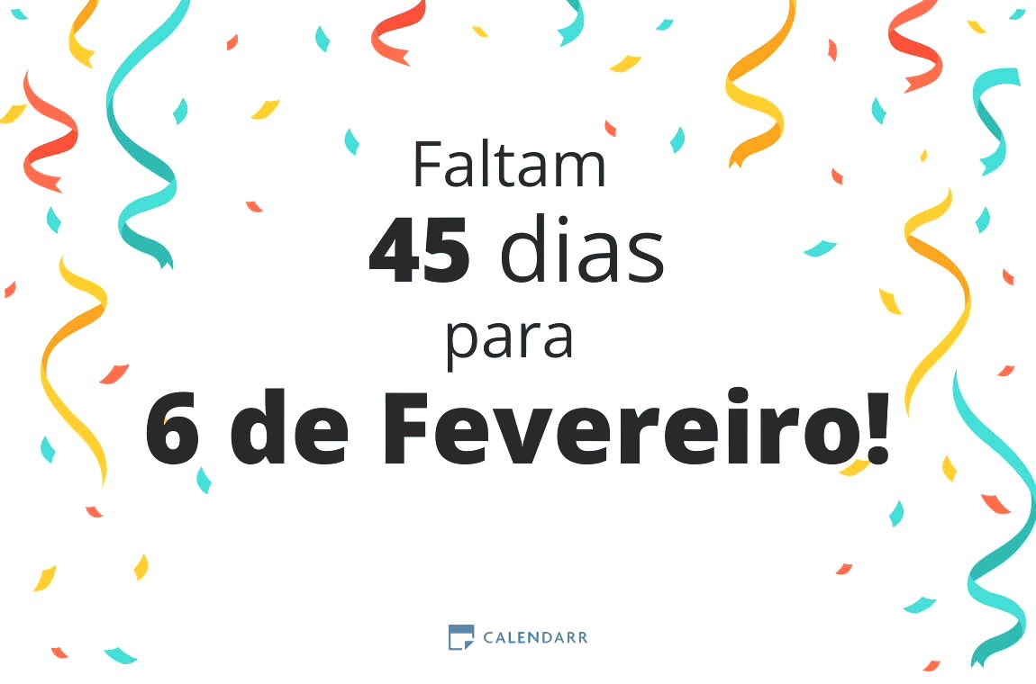 Descubra quantos dias faltam para 6 de Fevereiro - Calendarr