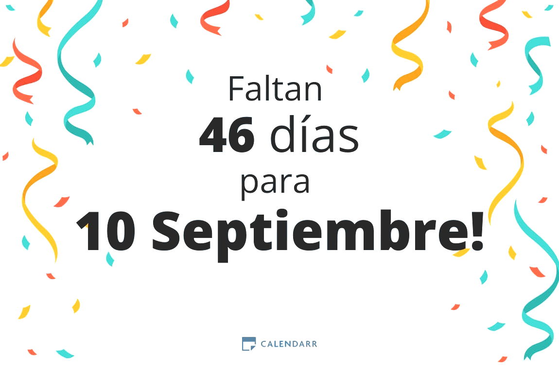 Descubre cuántos días faltan para 10 Septiembre - Calendarr