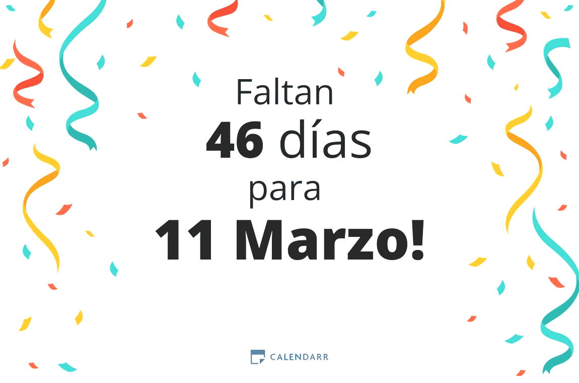 Descubre cuántos días faltan para 11 Marzo - Calendarr