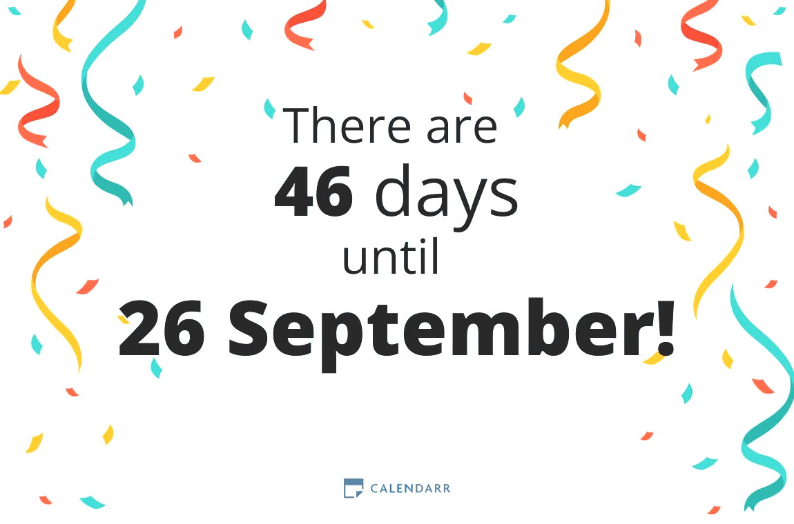 How many days until 26 September - Calendarr