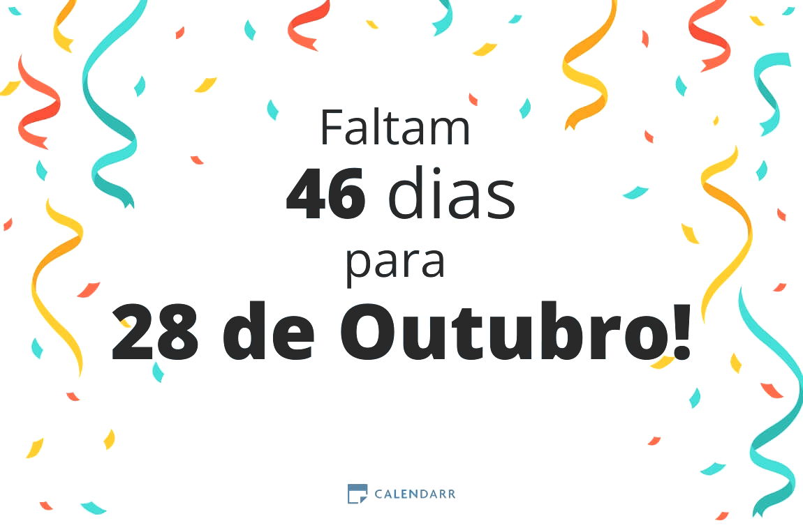 Descobre quantos dias faltam para 28 de Outubro - Calendarr