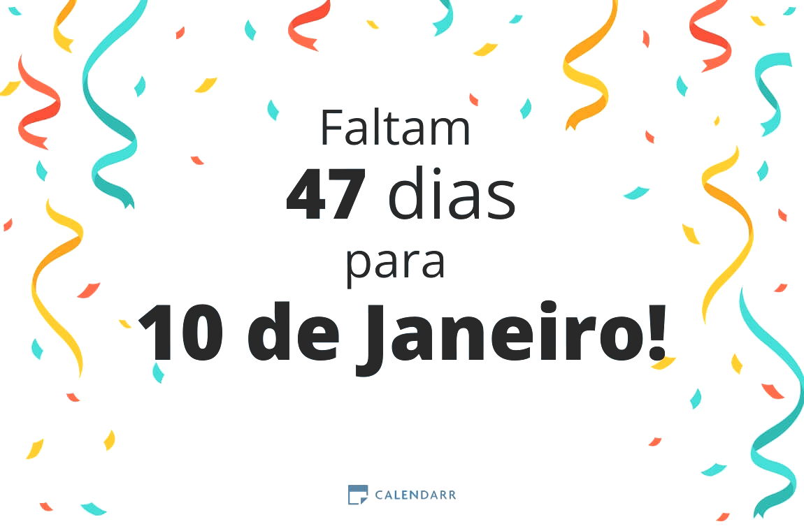 Descubra quantos dias faltam para 10 de Janeiro - Calendarr