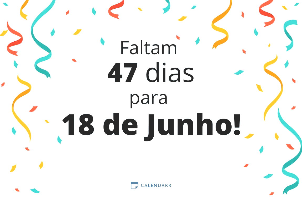 Descobre quantos dias faltam para 18 de Junho - Calendarr