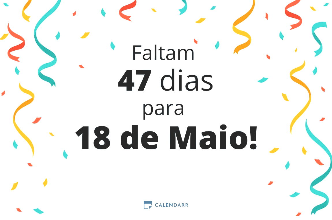 Descobre quantos dias faltam para 18 de Maio - Calendarr