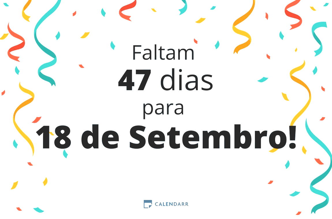 Descubra quantos dias faltam para 18 de Setembro - Calendarr