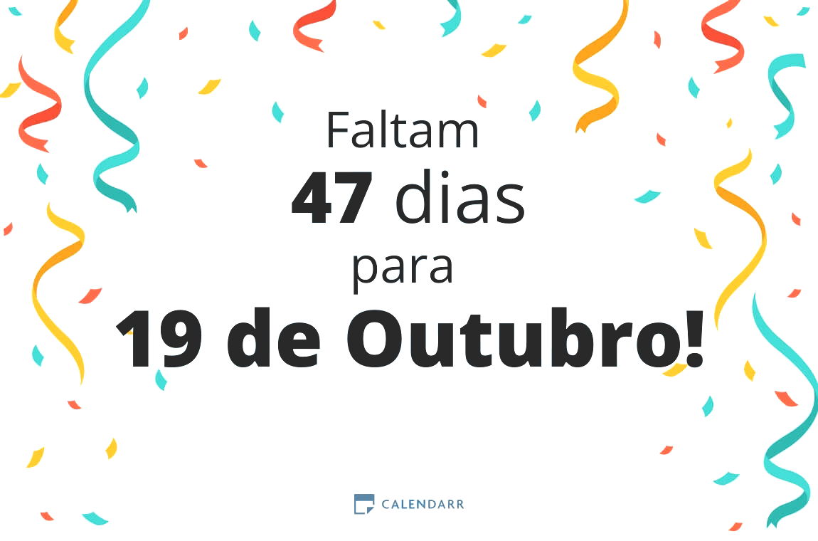 Descubra quantos dias faltam para 19 de Outubro - Calendarr