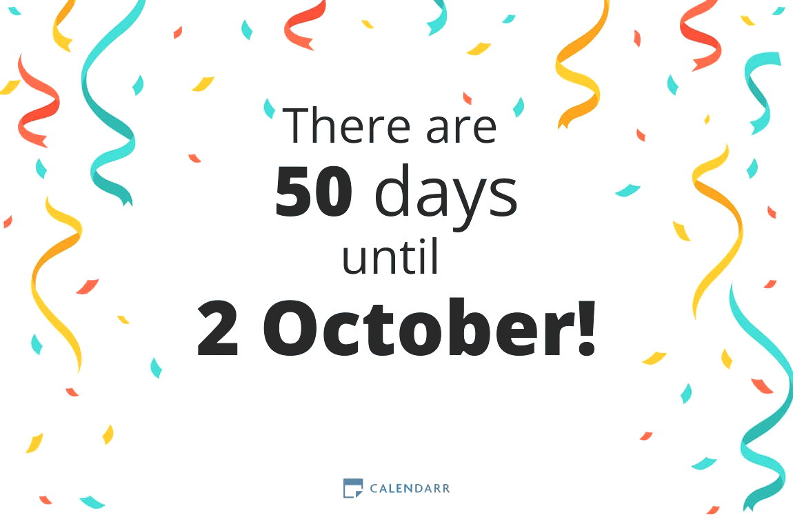 How many days until 2 October - Calendarr