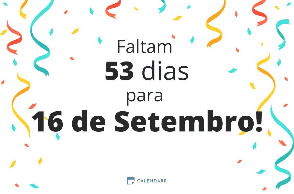 Descubra quantos dias faltam para 16 de Setembro - Calendarr