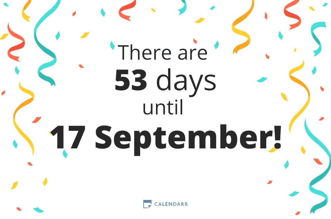 How many days until 17 September - Calendarr