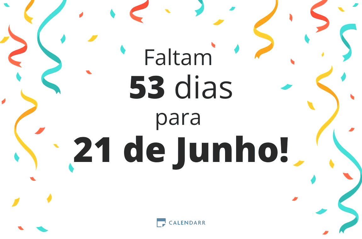 Descobre quantos dias faltam para 21 de Junho - Calendarr