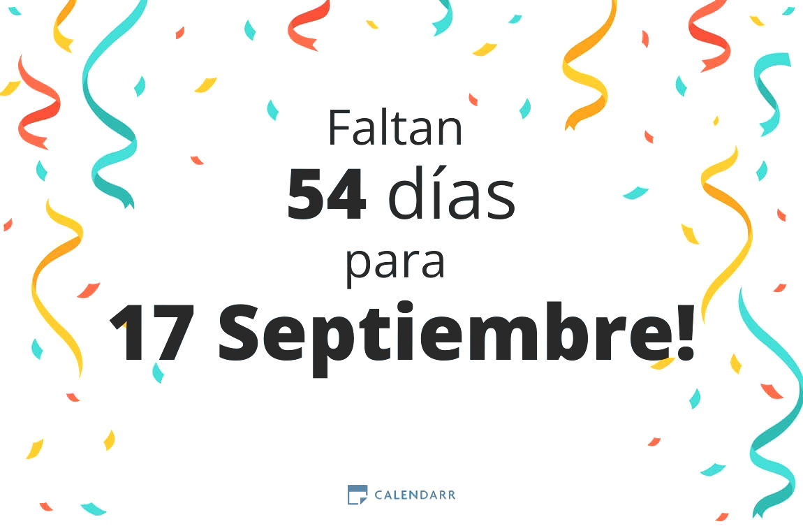 Descubre cuántos días faltan para 17 Septiembre - Calendarr