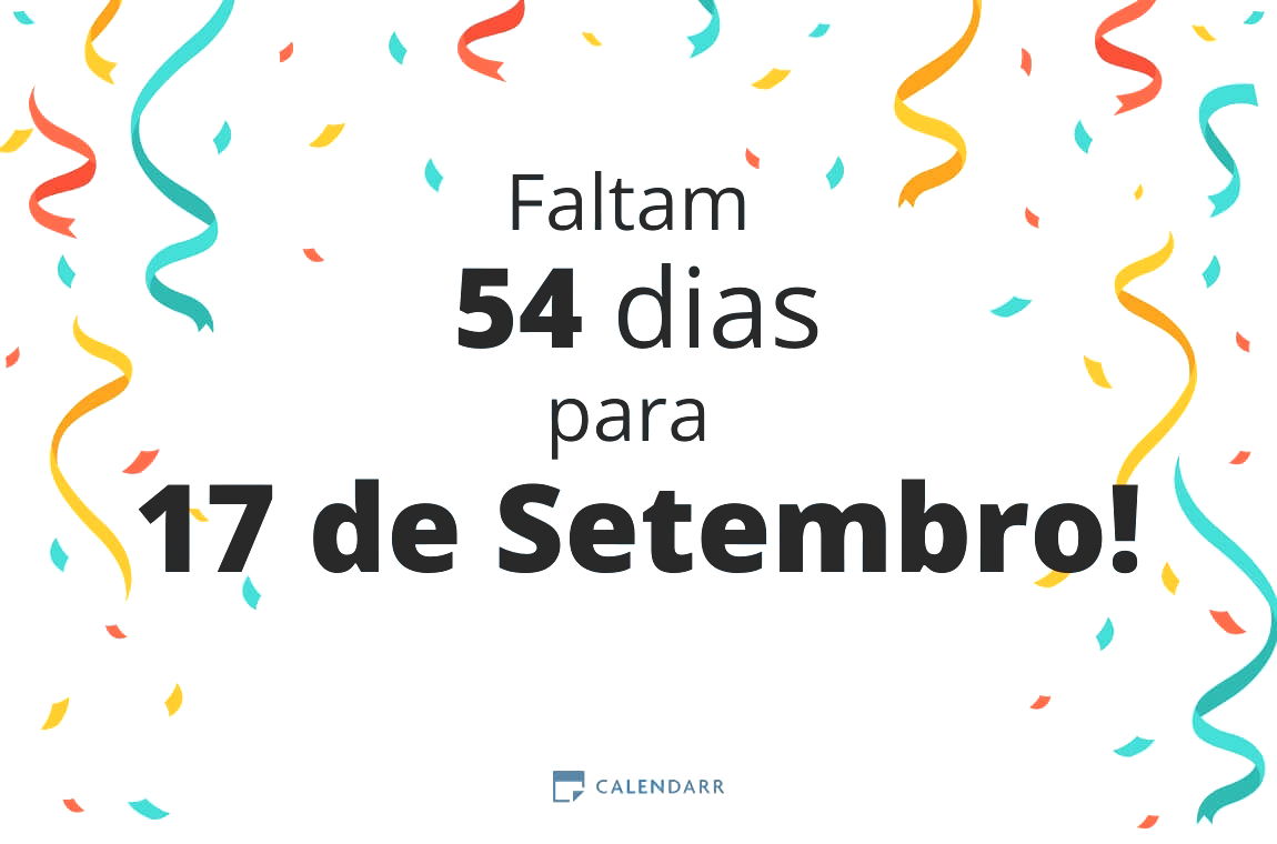 Descubra quantos dias faltam para 17 de Setembro - Calendarr
