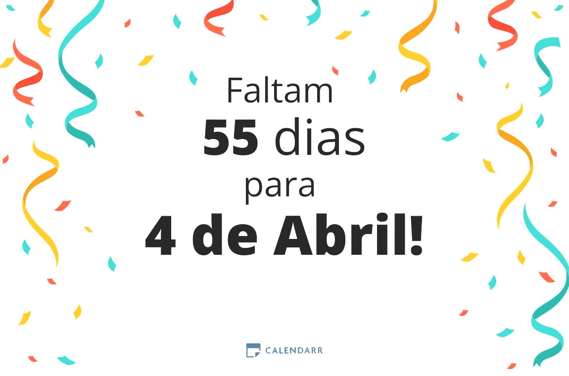 Descubra quantos dias faltam para 4 de Abril - Calendarr